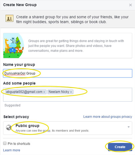 How to Create Facebook Group Step 2