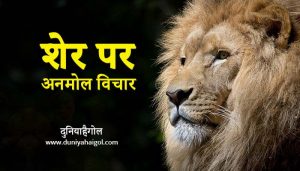 Lion Quotes in Hindi | शेर पर अनमोल विचार | दुनियाहैगोल